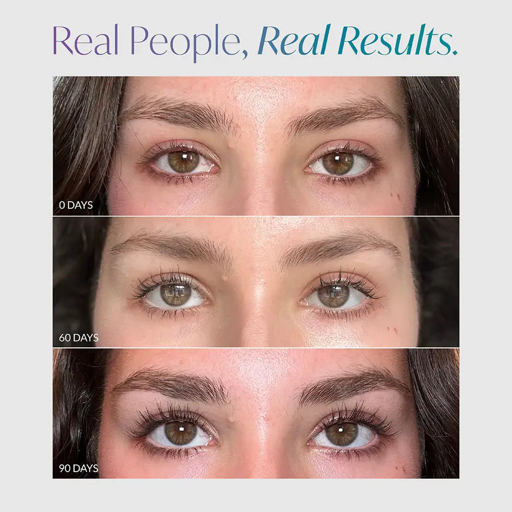 Real results: longer, fuller lashes after 90 days of use — natural lash growth transformation