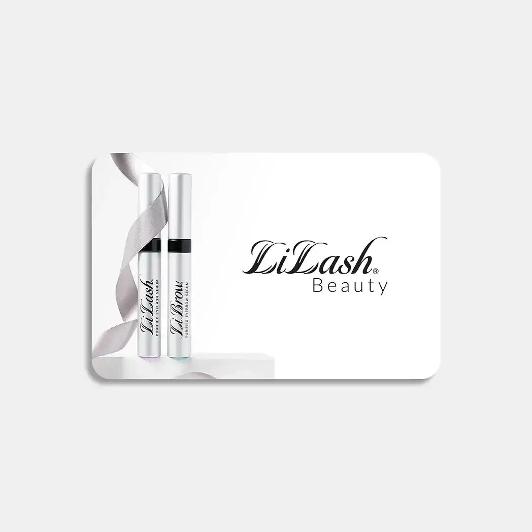 LiLash and LiBrow serums with silver ribbon, for longer lashes and defined brows