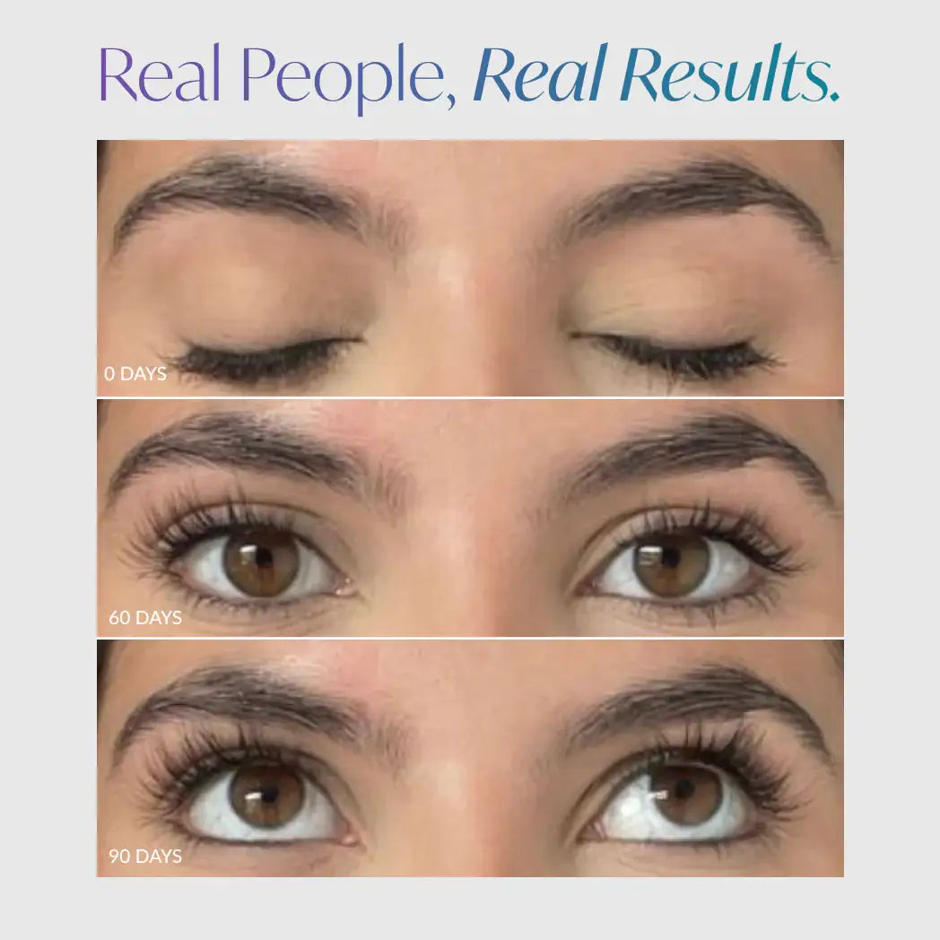 Real results: longer, fuller lashes after 90 days of use — natural lash growth transformation