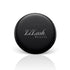 Round black compact mirror with Lilash Beauty logo on white background