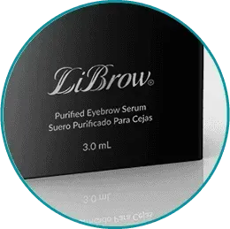 LiBrow Purified Eyebrow Serum 3.0 mL bottle, sleek black packaging for defined brows