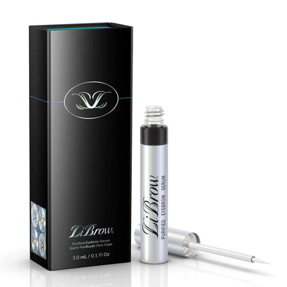 LiBrow Purified Eyebrow Serum with sleek packaging and applicator for defined brows