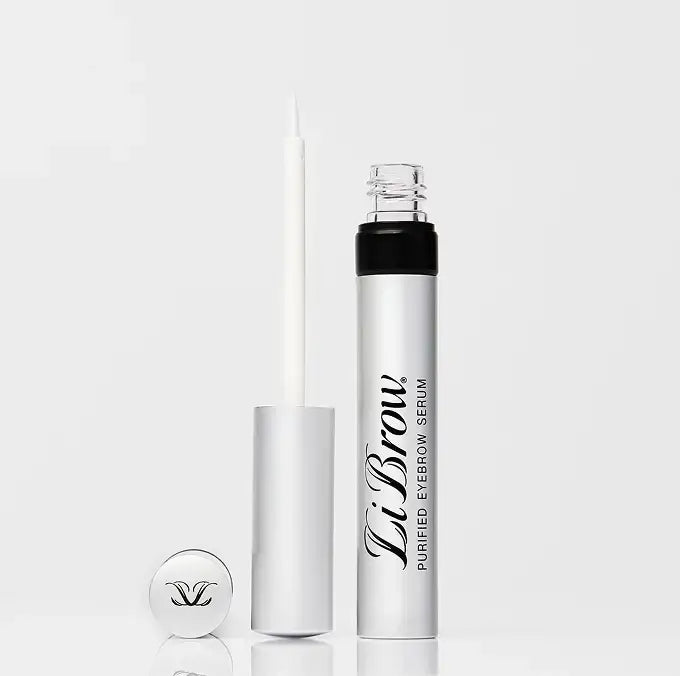LiBrow Purified Eyebrow Serum bottle and applicator wand on a white background