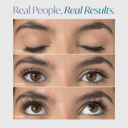 Real results: longer, fuller lashes after 90 days of use — natural lash growth transformation