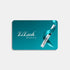 Lilash Beauty gift card with teal background, featuring LilBrow eyelash and eyebrow serum wrapped in teal ribbon