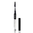 DiLash purified eyelash serum with clear gel and black spoolie brush on white background